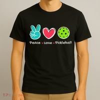 Funny Peace Love Pickleball Court Play Loves Pickleball T-Shirt thumb 3