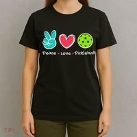 Funny Peace Love Pickleball Court Play Loves Pickleball T-Shirt thumb 4