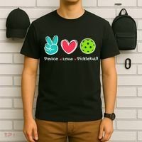 Funny Peace Love Pickleball Court Play Loves Pickleball T-Shirt thumb 6