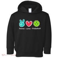 Funny Peace Love Pickleball Court Play Loves Pickleball Toddler Hoodie thumb 0