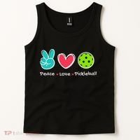 Funny Peace Love Pickleball Court Play Loves Pickleball Tank Top thumb 2