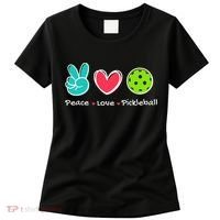 Funny Peace Love Pickleball Court Play Loves Pickleball Women's T-Shirt thumb 0