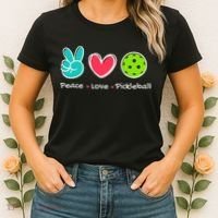 Funny Peace Love Pickleball Court Play Loves Pickleball Women's T-Shirt thumb 2