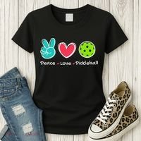 Funny Peace Love Pickleball Court Play Loves Pickleball Women's T-Shirt thumb 3