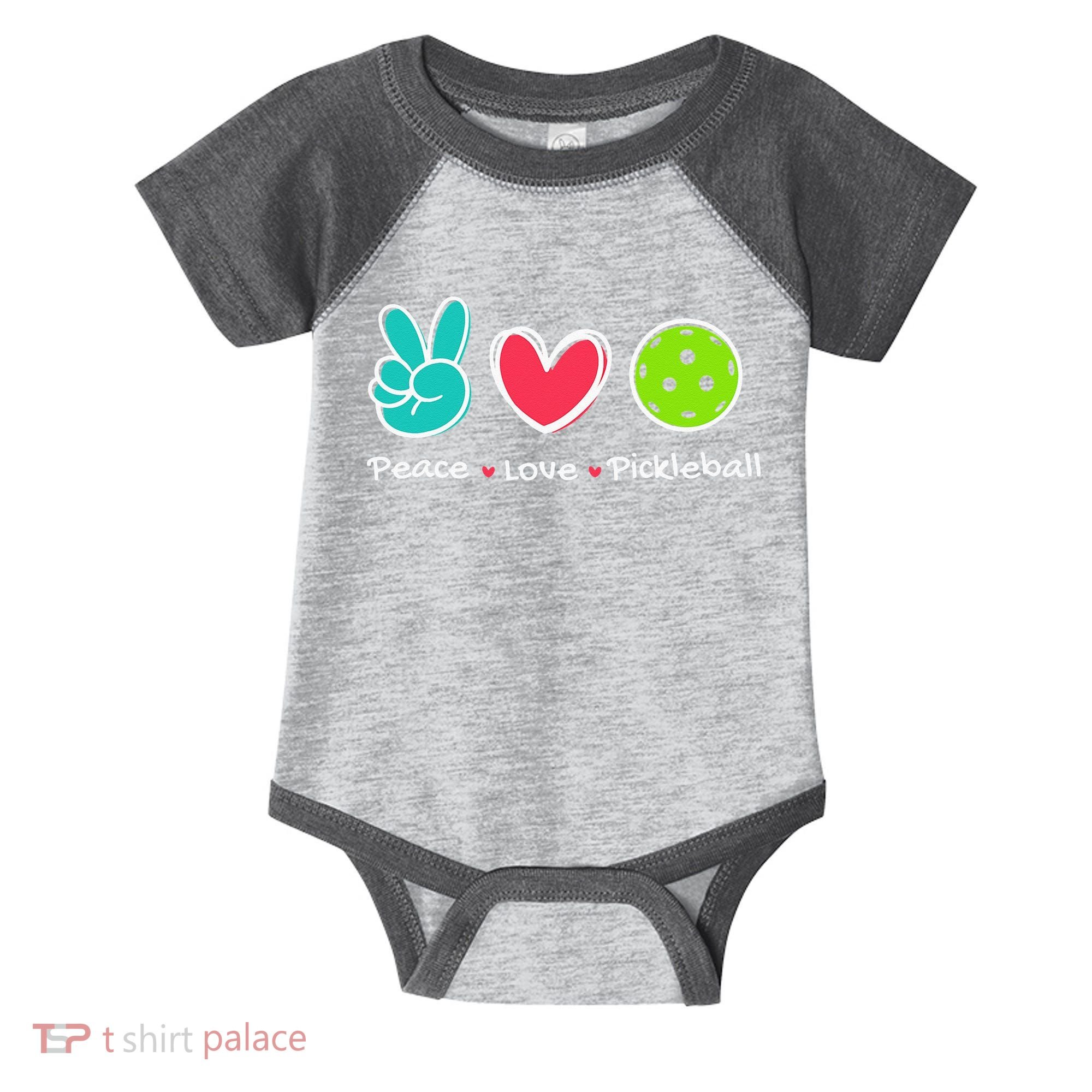 Funny Peace Love Pickleball Court Play Loves Pickleball Infant Baby Jersey Bodysuit