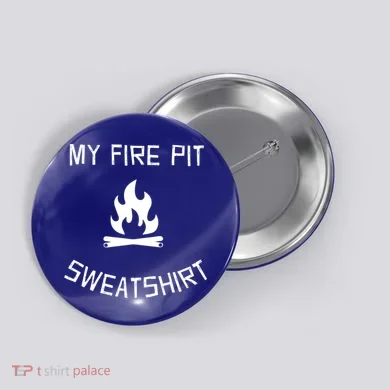 Fire Pit Lake Life Campfire Bonfire Camping Gift Button