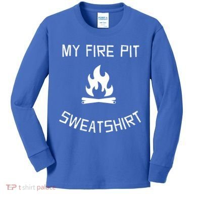 Fire Pit Lake Life Campfire Bonfire Camping Gift Kids Long Sleeve Shirt