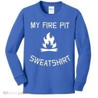 Fire Pit Lake Life Campfire Bonfire Camping Gift Kids Long Sleeve Shirt thumb 0
