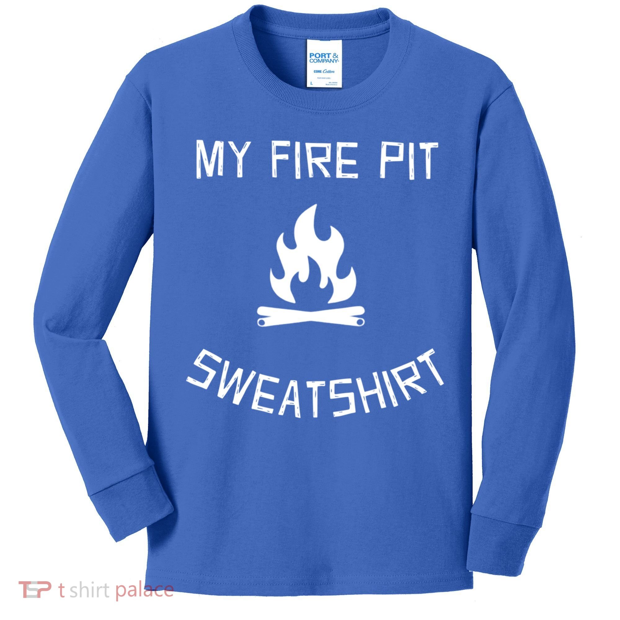Fire Pit Lake Life Campfire Bonfire Camping Gift Kids Long Sleeve Shirt