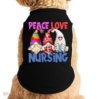Funny Peace Love Nursing Gnome And Certified Nurse Gift Doggie Tank thumb 0