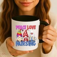 Funny Peace Love Nursing Gnome And Certified Nurse Gift Coffee Mug thumb 3