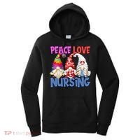 Funny Peace Love Nursing Gnome And Certified Nurse Gift Women's Hoodie thumb 0