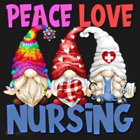 Funny Peace Love Nursing Gnome And Certified Nurse Gift Women's Hoodie thumb 2