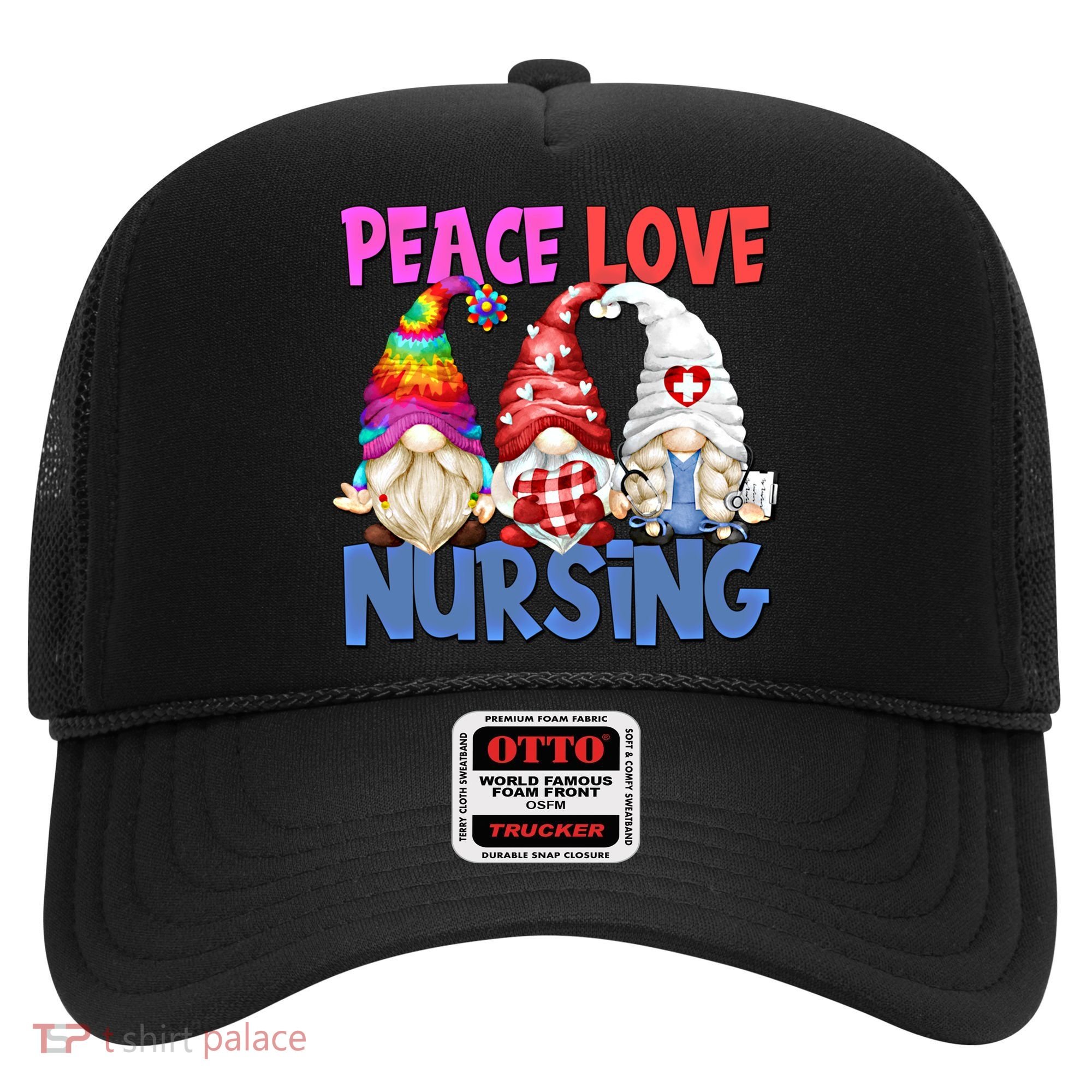 Funny Peace Love Nursing Gnome And Certified Nurse Gift Hat