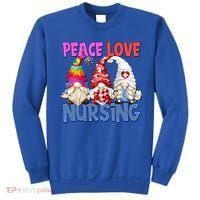 Funny Peace Love Nursing Gnome And Certified Nurse Gift Sweatshirt thumb 0