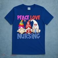 Funny Peace Love Nursing Gnome And Certified Nurse Gift T-Shirt thumb 5