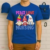 Funny Peace Love Nursing Gnome And Certified Nurse Gift T-Shirt thumb 6