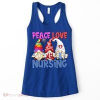 Funny Peace Love Nursing Gnome And Certified Nurse Gift Women's Tank Top thumb 0