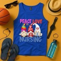 Funny Peace Love Nursing Gnome And Certified Nurse Gift Tank Top thumb 4