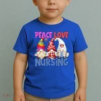 Funny Peace Love Nursing Gnome And Certified Nurse Gift Toddler T-Shirt thumb 2