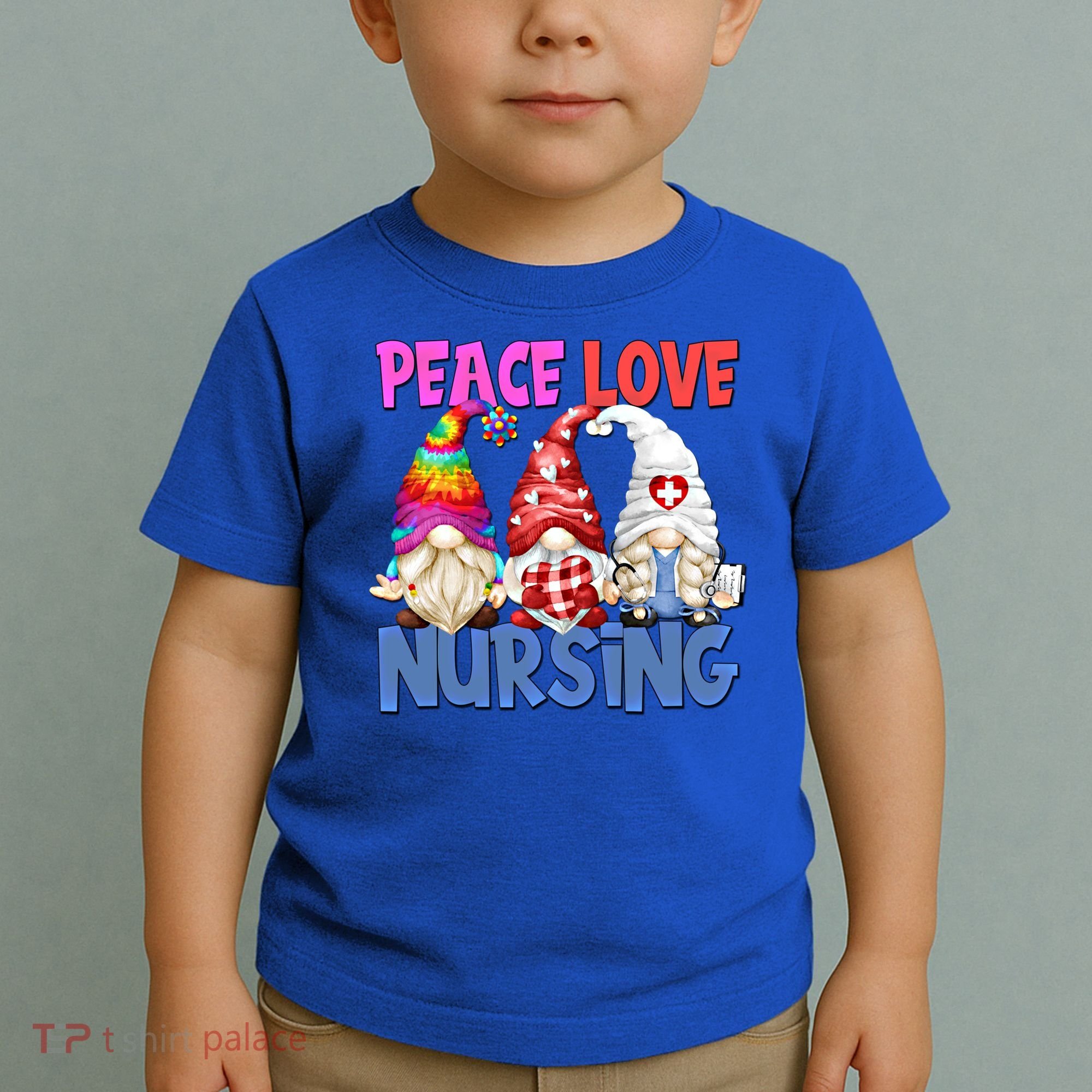 Funny Peace Love Nursing Gnome And Certified Nurse Gift Toddler T-Shirt