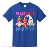 Funny Peace Love Nursing Gnome And Certified Nurse Gift Kids T-Shirt thumb 0