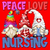 Funny Peace Love Nursing Gnome And Certified Nurse Gift Santa Hat thumb 1