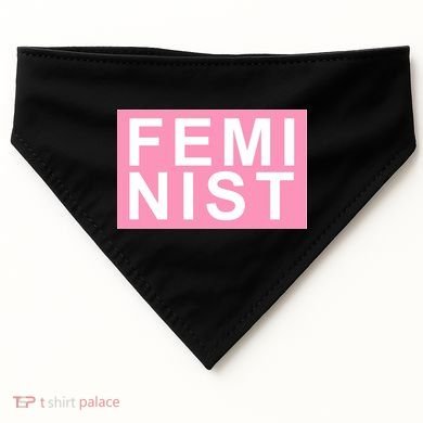 Feminist Pink Logo USA-Made Doggie Bandana