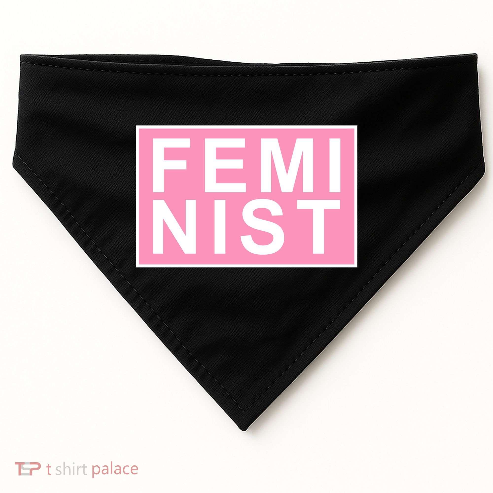 Feminist Pink Logo USA-Made Doggie Bandana
