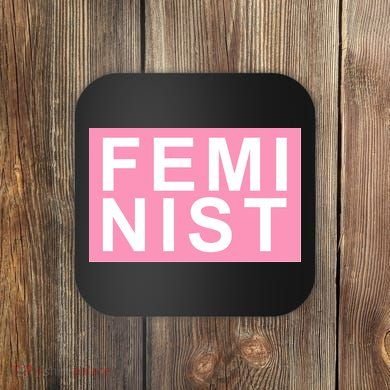 Feminist Pink Logo Coaster