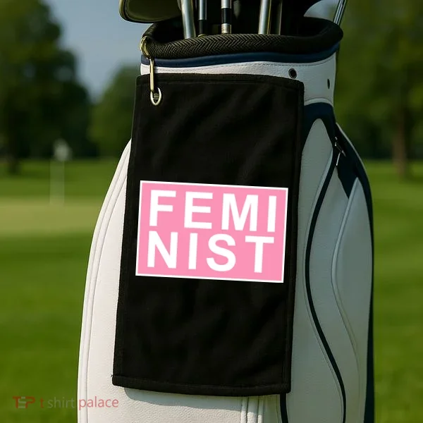 Feminist Pink Logo Golf Towel