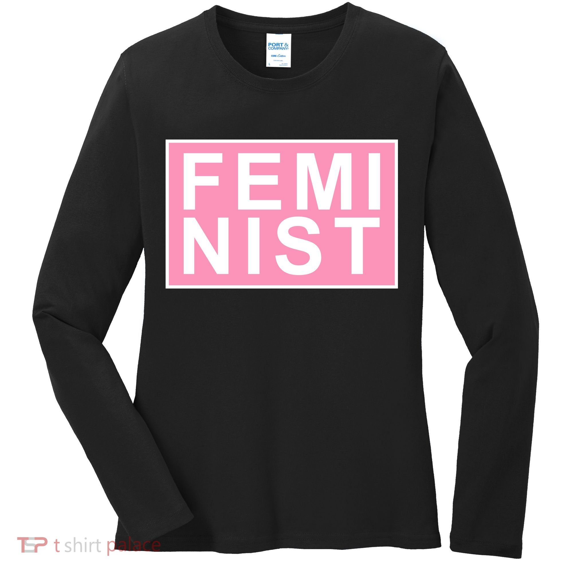 Feminist Pink Logo Women's Long Sleeve Shirt