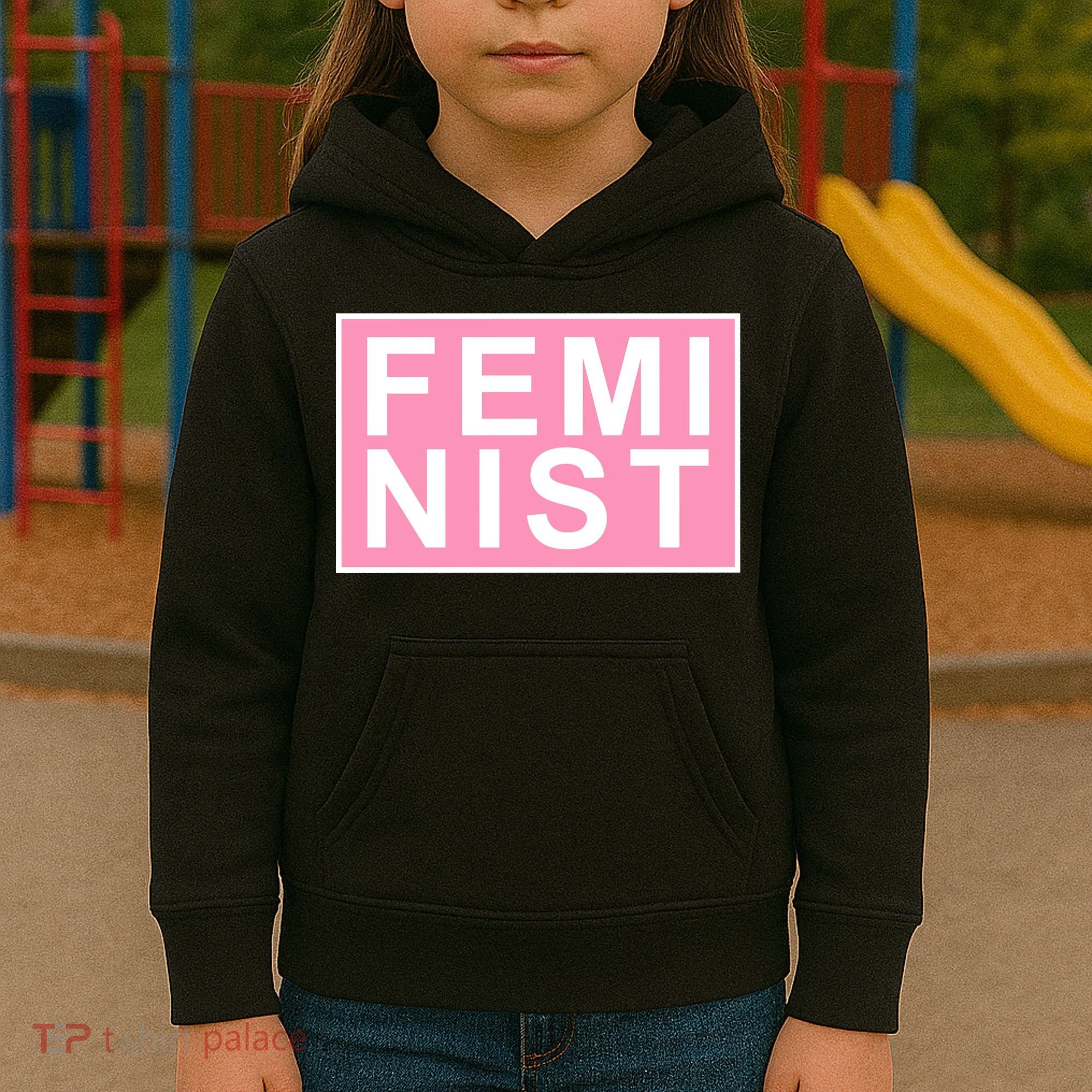 Feminist Pink Logo Kids Hoodie