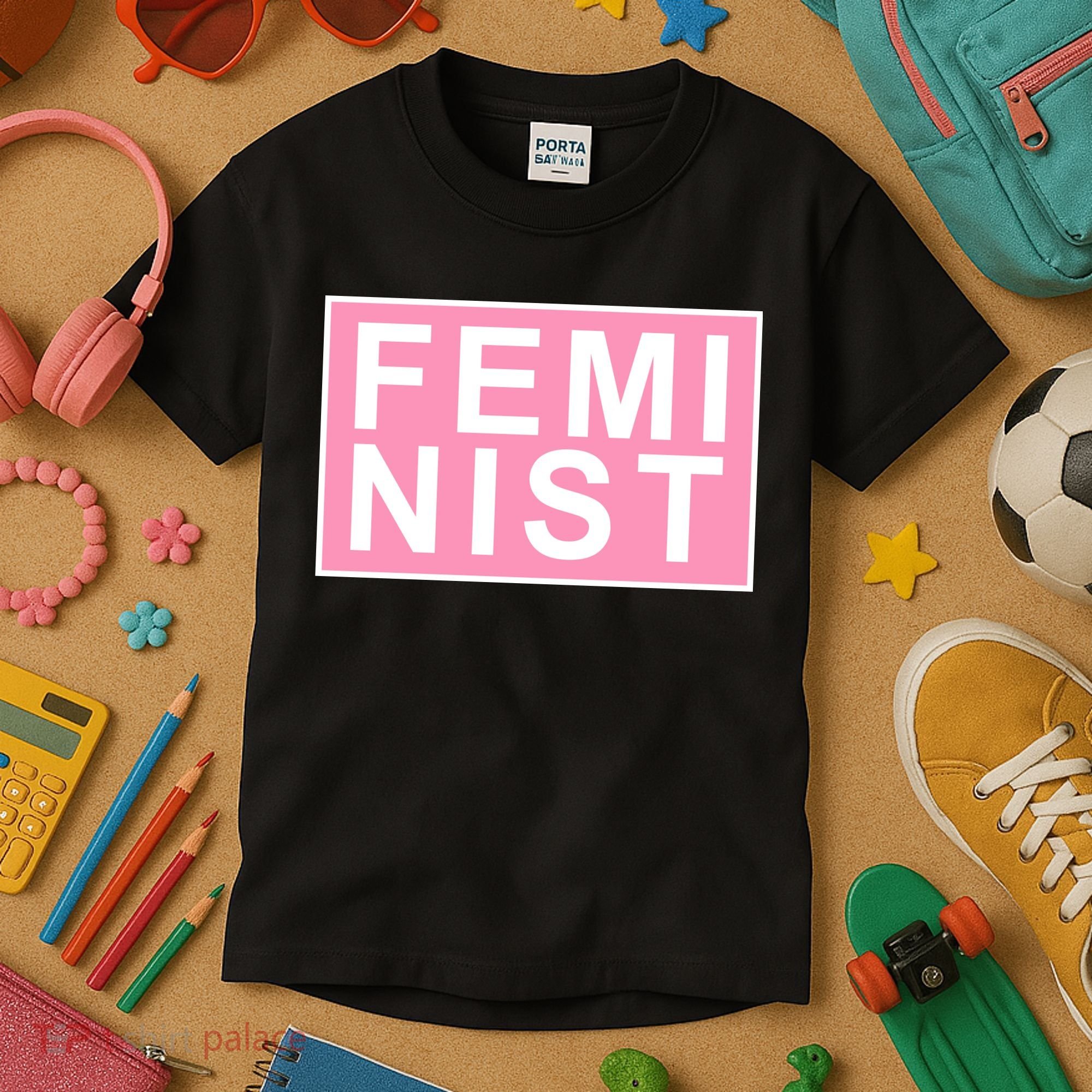Feminist Pink Logo Kids T-Shirt