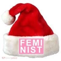 Feminist Pink Logo Santa Hat thumb 0