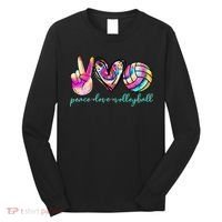 funny Peace Love Volleyball Player Tie Dye Style Long Sleeve Shirt thumb 0