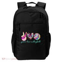 funny Peace Love Volleyball Player Tie Dye Style Backpack thumb 0