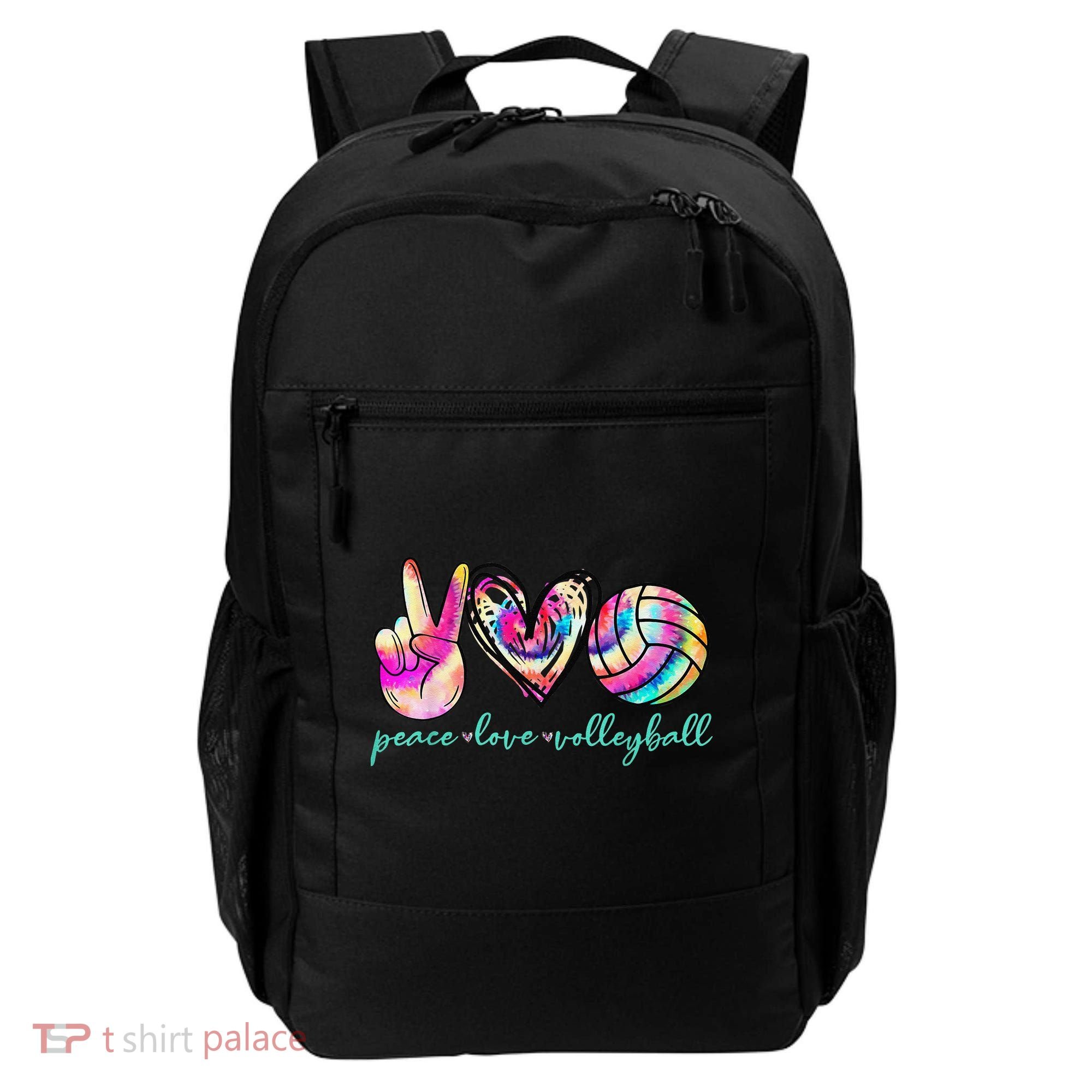 funny Peace Love Volleyball Player Tie Dye Style Backpack