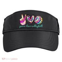 funny Peace Love Volleyball Player Tie Dye Style Adult Drive Performance Visor thumb 0
