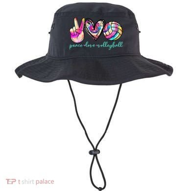 funny Peace Love Volleyball Player Tie Dye Style Bucket Hat