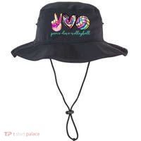 funny Peace Love Volleyball Player Tie Dye Style Bucket Hat thumb 0
