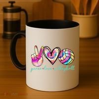 funny Peace Love Volleyball Player Tie Dye Style Coffee Mug thumb 4
