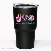 funny Peace Love Volleyball Player Tie Dye Style Tumbler thumb 0