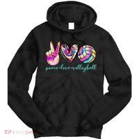 funny Peace Love Volleyball Player Tie Dye Style Tie Dye Hoodie thumb 0