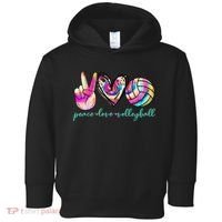 funny Peace Love Volleyball Player Tie Dye Style Toddler Hoodie thumb 0