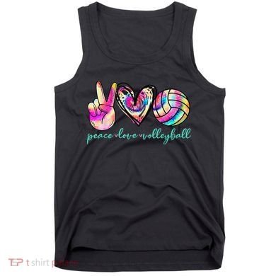 funny Peace Love Volleyball Player Tie Dye Style Tank Top