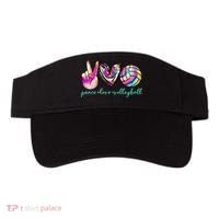 funny Peace Love Volleyball Player Tie Dye Style Visor thumb 0