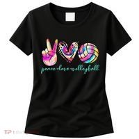 funny Peace Love Volleyball Player Tie Dye Style Women's T-Shirt thumb 0