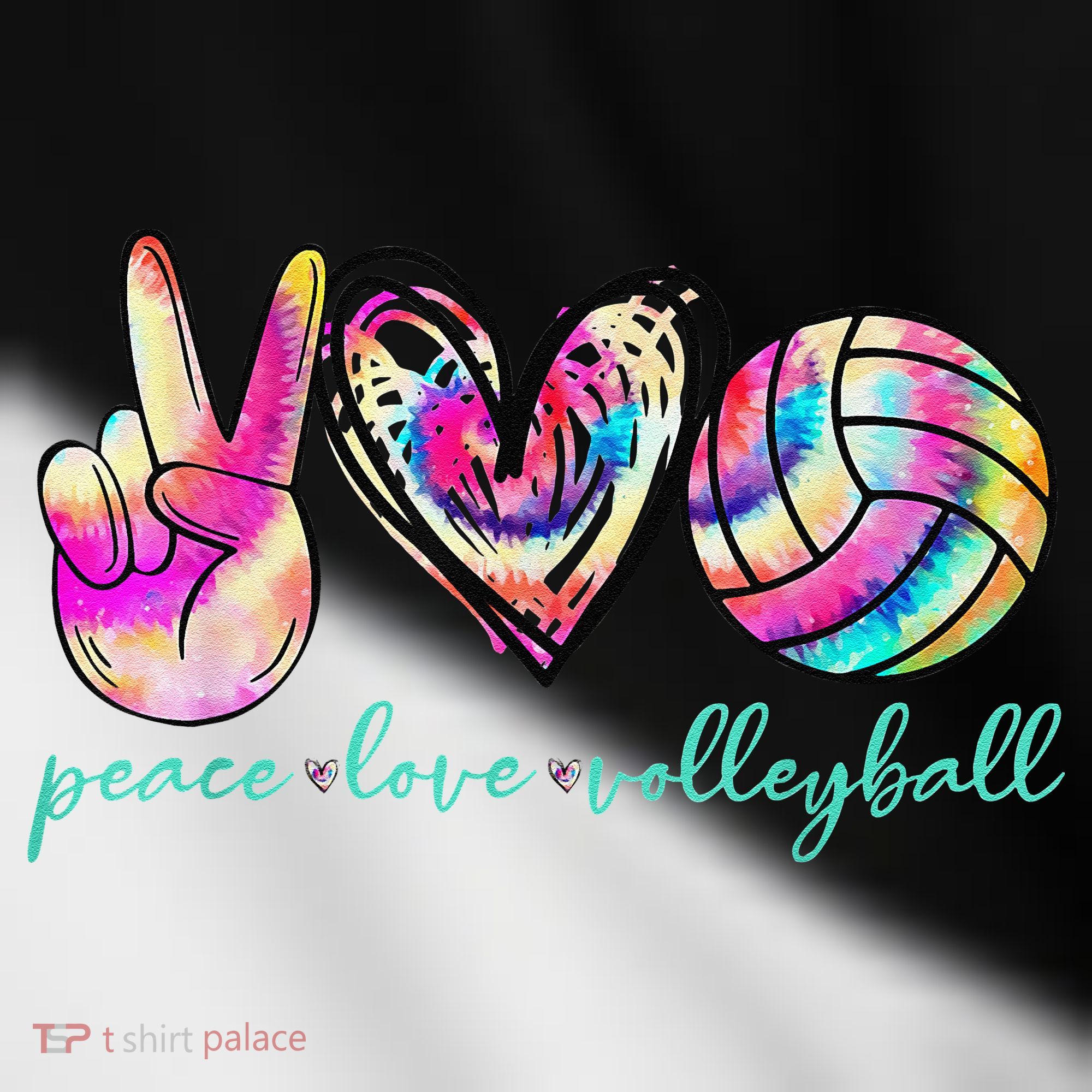 funny Peace Love Volleyball Player Tie Dye Style Toddler Fine Jersey T-Shirt