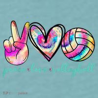 funny Peace Love Volleyball Player Tie Dye Style Sueded Cloud Jersey T-Shirt thumb 2